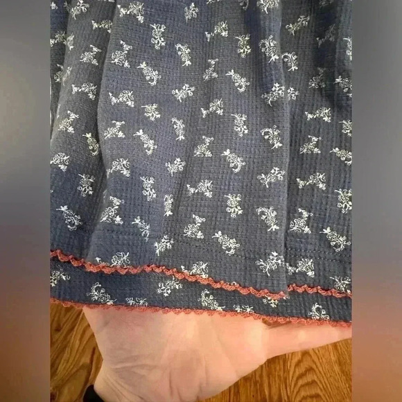 Matilda Jane JEMMA Peasant Top Girls 6 Blue Boho Floral Crochet Blouse - Picture 4 of 6